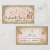 311ヴィンテージの魅力的なエアブラシのタンの金ゴールドのグリッターのピンク 名刺 (正面/裏面)