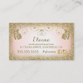 311ヴィンテージの魅力的なエアブラシのタンの金ゴールドのグリッターのピンク 名刺 (裏面)