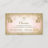 311ヴィンテージの魅力的なスプレーのタンの金ゴールドのグリッターのピンク 名刺 (裏面)