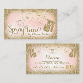 311ヴィンテージの魅力的なスプレーのタンの金ゴールドのグリッターのピンク 名刺 (正面/裏面)