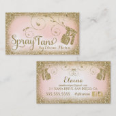 311ヴィンテージの魅力的なスプレーのタンの金ゴールドのグリッターのピンク 名刺 (正面/裏面)