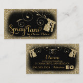 311ヴィンテージの魅力的なスプレーのタンの金ゴールドのグリッターの黒 名刺 (正面/裏面)