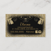 311ヴィンテージの魅力的なスプレーのタンの金ゴールドのグリッターの黒 名刺 (裏面)