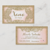 311ヴィンテージの魅力的な金ゴールドのグリッターのピンク 名刺 (正面/裏面)