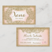 311ヴィンテージの魅力的な金ゴールドのグリッターのピンク 名刺 (正面/裏面)