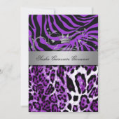 311上品のアニマルプリントの金属銀 招待状 (正面)