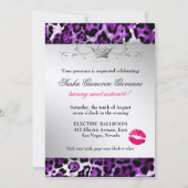 311上品のアニマルプリントの金属銀 招待状 (裏面)