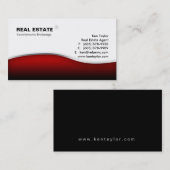 311不動産の赤い波のモダンの金属 名刺 (正面/裏面)