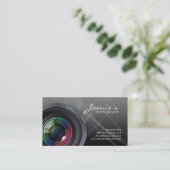 311人のカメラマンの名刺のモダンの黒 名刺 (スタンド正面)