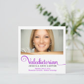 311人の卒業生総代の王室のな紫色の卒業 案内状 (スタンド正面)