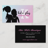 311人の子供のブティックのシルエット 名刺 (正面/裏面)