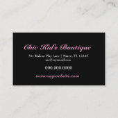 311人の子供のブティックのシルエット 名刺 (裏面)