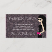 311人の飛行士のファッショニスタブルネットのショッキングピンクのダマスク織 名刺 (裏面)