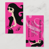 311人の飛行士のファッショニスタブルネットのショッキングピンク 名刺 (正面/裏面)