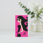 311人の飛行士のファッショニスタブルネットのショッキングピンク 名刺 (スタンド正面)