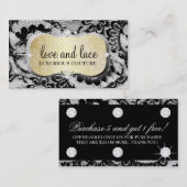 311人のLace De Luxe Lavishののクリーム色の大皿のパンチカード ロイヤリティカード (正面/裏面)