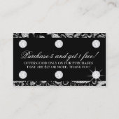 311人のLace De Luxe Lavishののクリーム色の大皿のパンチカード ロイヤリティカード (裏面)