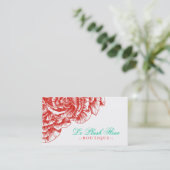 311人のLe Plush Fleurの弁柄及びターコイズ 名刺 (スタンド正面)