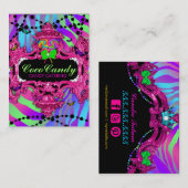 311個のキャンデーの不思議の国のシマウマのピンクフレーム 名刺 (正面/裏面)