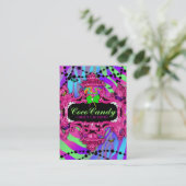 311個のキャンデーの不思議の国のシマウマのピンクフレーム 名刺 (スタンド正面)