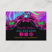 311個のキャンデーの不思議の国のシマウマのピンクフレーム 名刺 (裏面)