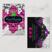 311個のキャンデーの不思議の国の白のダマスク織 名刺 (正面/裏面)