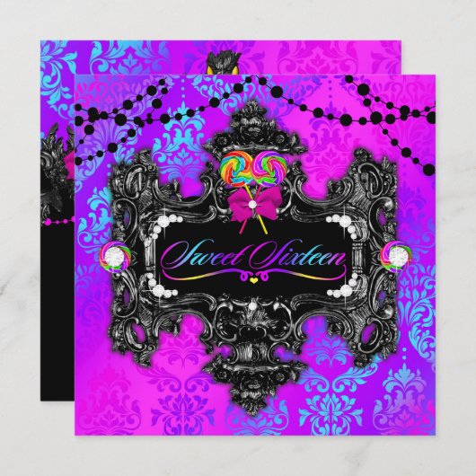 311個のキャンデーの不思議の国の菓子16 招待状 (正面/裏面)