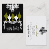 311個のキャンデーのBudoirのロココ様式のオリーブ色 名刺 (正面/裏面)