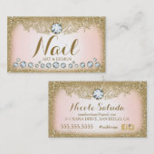 311個のダイヤモンドのヴィンテージの横の魅力的な金ゴールドのグリッター 名刺 (正面/裏面)