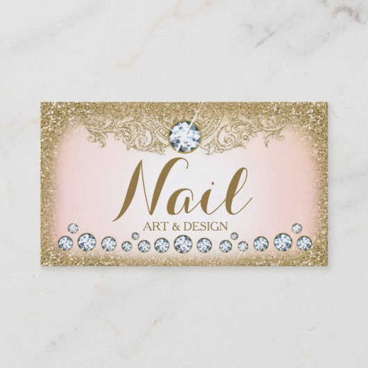 311個のダイヤモンドのヴィンテージの横の魅力的な金ゴールドのグリッター 名刺 (正面)