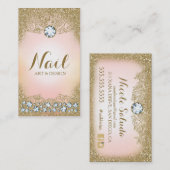 311個のダイヤモンドのヴィンテージの魅力的な金ゴールドのグリッターのピンク 名刺 (正面/裏面)