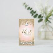 311個のダイヤモンドのヴィンテージの魅力的な金ゴールドのグリッターのピンク 名刺 (スタンド正面)