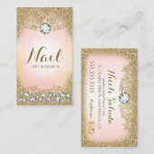 311個のダイヤモンドのヴィンテージの魅力的な金ゴールドのグリッターのピンク 名刺 (正面/裏面)