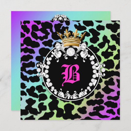 311個のダイヤモンドの円形浮彫りのヒョウのアメジストの虹 招待状 (正面/裏面)