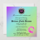 311個のダイヤモンドの円形浮彫りのヒョウのアメジストの虹 招待状 (裏面)