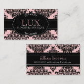 311個のモモのルクスのピンクのダマスク織 名刺 (正面/裏面)