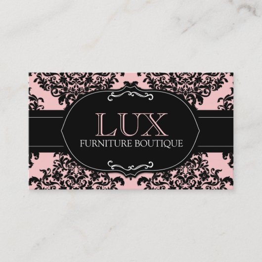 311個のモモのルクスのピンクのダマスク織 名刺 (正面)
