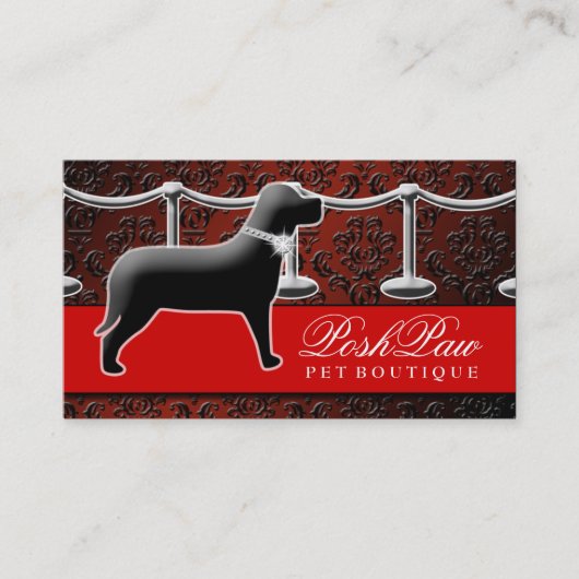 311優雅なペット丁重な深紅色は衰退します 名刺 (正面)