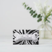 311優雅な犬のピンクのシマウマ"銀" 名刺 (スタンド正面)