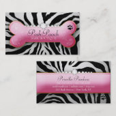 311優雅な犬の銀のシマウマ 名刺 (正面/裏面)