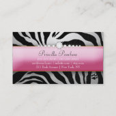 311優雅な犬の銀のシマウマ 名刺 (裏面)