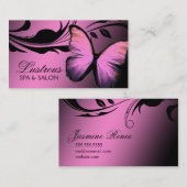 311光沢がある蝶ピンクのふくれっ面 名刺 (正面/裏面)