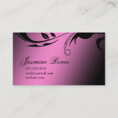 311光沢がある蝶ピンクのふくれっ面 名刺 (裏面)