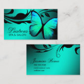 311光沢がある蝶青緑 名刺 (正面/裏面)