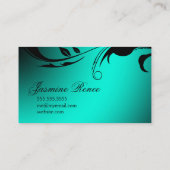 311光沢がある蝶青緑 名刺 (裏面)