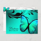 311光沢バタフライターコイズブルー ポストカード (正面/裏面)