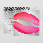 311口紅は銀製|に占います接吻します 招待状 (正面/裏面)