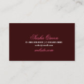 311古い英国のモノグラムのピンクNブラウン 名刺 (裏面)