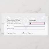 311妖精のスウィーティークピンクストライプ色の贈り物の証明書 (裏面)