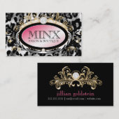 311富裕な金ゴールドのピンクのヒョウの優れた真珠の紙 名刺 (正面/裏面)